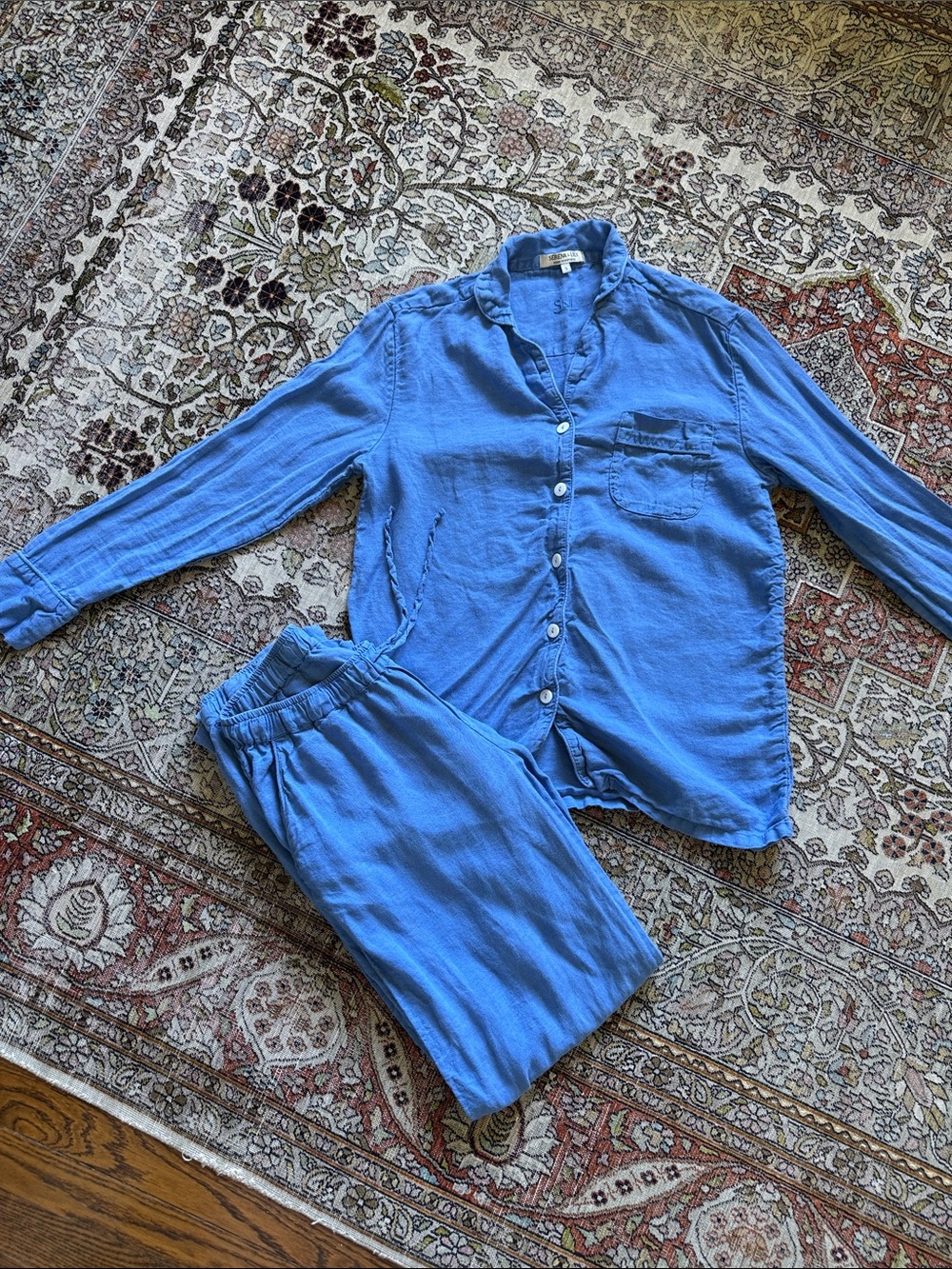 Serena and lily women’s linen blue pajamas small - Picture 4 of 10